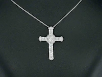 Witgouden kruishanger met diamanten excl. ketting - afbeelding 2 van  9