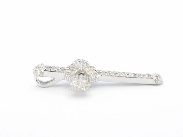 Witgouden kruishanger met diamanten excl. ketting - afbeelding 5 van  9