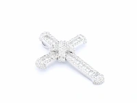 Witgouden kruishanger met diamanten excl. ketting - afbeelding 6 van  9