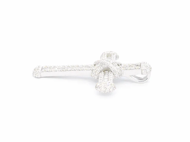 Witgouden kruishanger met diamanten, excl. ketting - afbeelding 5 van  9
