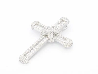 Witgouden kruishanger met diamanten, excl. ketting - afbeelding 6 van  9
