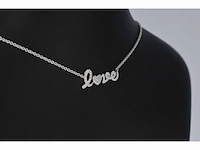 Witgouden 'love' collier met diamanten - afbeelding 6 van  11