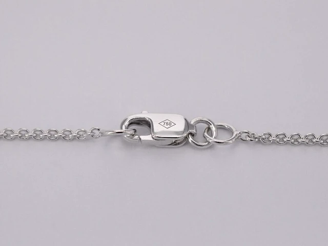 Witgouden 'love' collier met diamanten - afbeelding 9 van  11