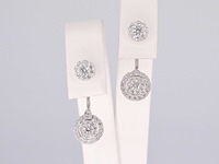 Witgouden luxe dubbele oorknoppen met diamanten