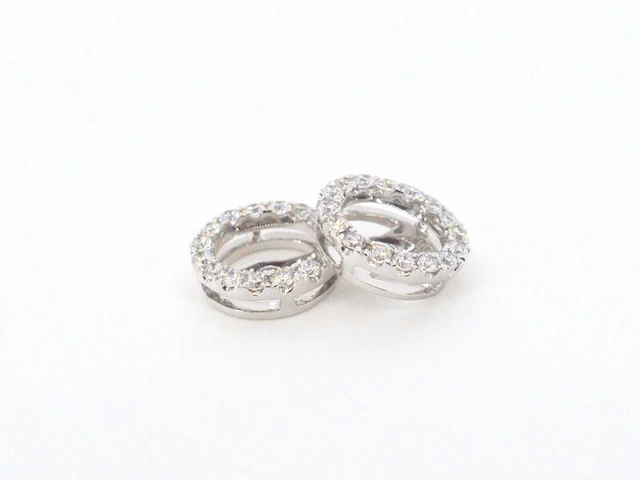 Witgouden oorbellen met briljant geslepen diamanten 1.00 carat - afbeelding 11 van  12