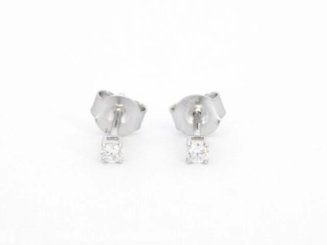 Witgouden oorbellen met diamant - afbeelding 4 van  10