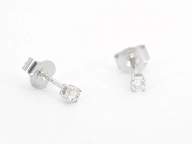 Witgouden oorbellen met diamant - afbeelding 7 van  10