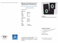 Witgouden oorbellen met diamanten en smaragd - afbeelding 6 van  6