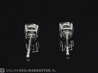 Witgouden oorbellen met groene diamanten 0.50 carat - afbeelding 7 van  8