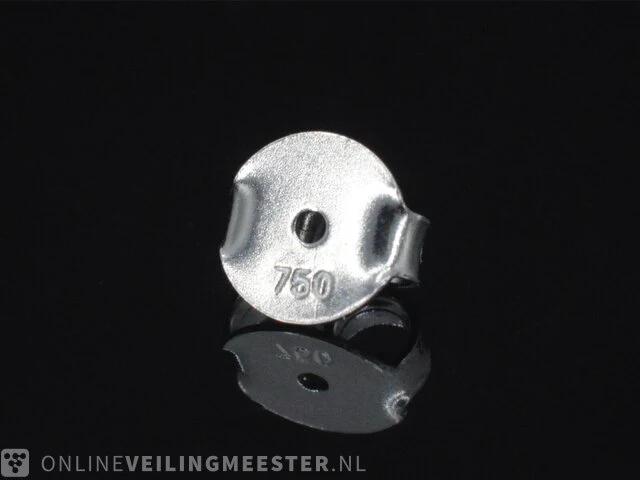 Witgouden oorbellen met groene diamanten 0.50 carat - afbeelding 8 van  8