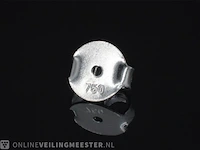 Witgouden oorbellen met groene diamanten 0.50 carat - afbeelding 8 van  8