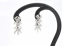 Witgouden oorbellen met natuurlijke diamanten 1.60 carat set 3 - afbeelding 1 van  8
