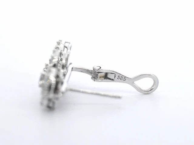 Witgouden oorbellen met natuurlijke diamanten 1.60 carat set 3 - afbeelding 5 van  8