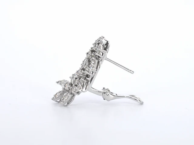 Witgouden oorbellen met natuurlijke diamanten 1.60 carat set 3 - afbeelding 6 van  8