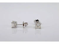Witgouden oorbellen met princess geslepen diamanten 1.47 carat - afbeelding 6 van  9