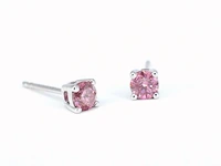 Witgouden oorbellen met roze diamanten (gecertificeerd)