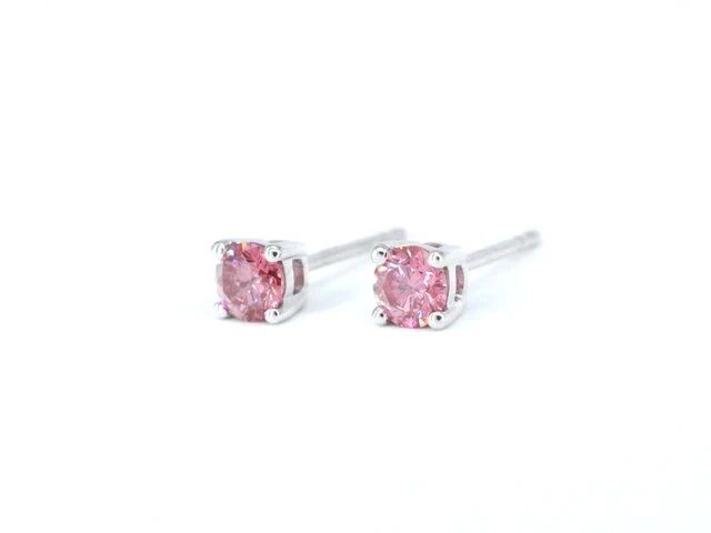 Witgouden oorbellen met roze diamanten (gecertificeerd) - afbeelding 3 van  9