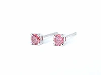 Witgouden oorbellen met roze diamanten (gecertificeerd) - afbeelding 3 van  9