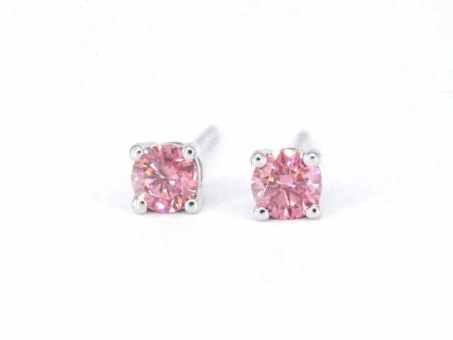 Witgouden oorbellen met roze diamanten (gecertificeerd) - afbeelding 6 van  9