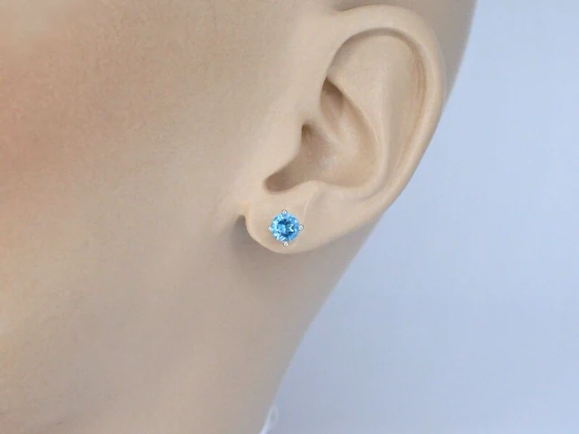 Witgouden oorbellen met topaas - afbeelding 2 van  10