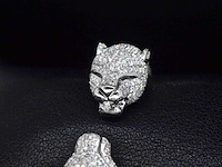 Witgouden panthere armband vol gezet met hoge kwaliteit natuurlijke diamanten - afbeelding 2 van  13