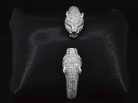 Witgouden panthere armband vol gezet met hoge kwaliteit natuurlijke diamanten - afbeelding 1 van  13