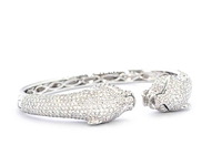 Witgouden panthere armband vol gezet met hoge kwaliteit natuurlijke diamanten - afbeelding 7 van  13