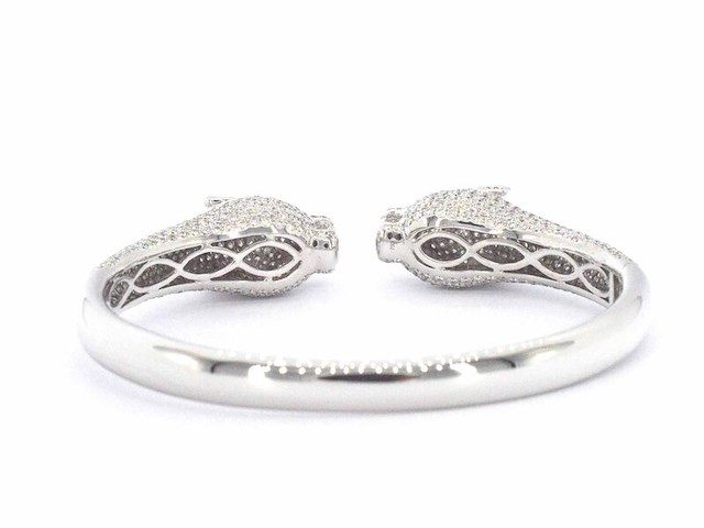 Witgouden panthere armband vol gezet met hoge kwaliteit natuurlijke diamanten - afbeelding 8 van  13