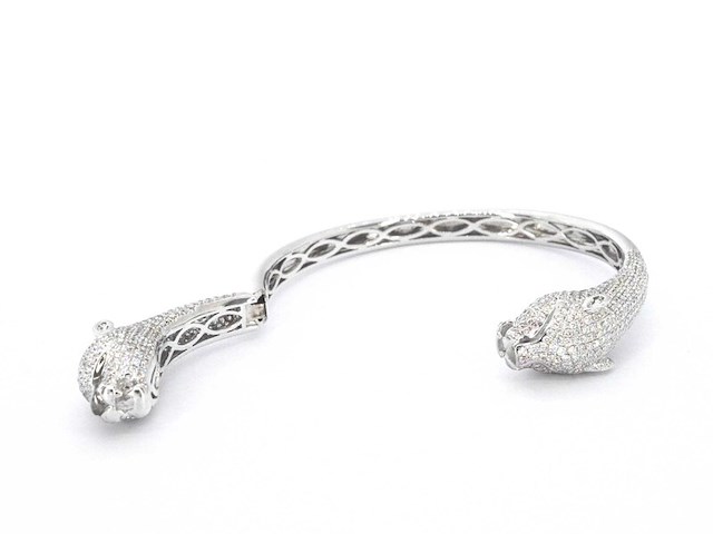Witgouden panthere armband vol gezet met hoge kwaliteit natuurlijke diamanten - afbeelding 10 van  13