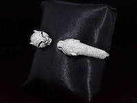 Witgouden panthere armband vol gezet met hoge kwaliteit natuurlijke diamanten - afbeelding 13 van  13