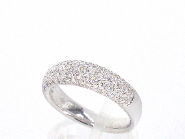 Witgouden pave ring met diamanten 0.90 carat - afbeelding 6 van  12