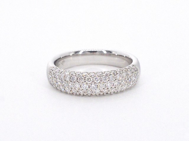 Witgouden pave ring met diamanten 0.90 carat - afbeelding 9 van  12
