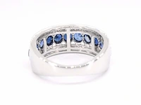 Witgouden pave ring met diamanten en saffier - afbeelding 5 van  8