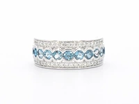 Witgouden pave ring met diamanten en topaas - afbeelding 8 van  11