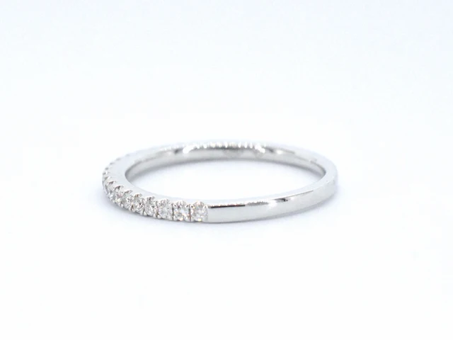 Witgouden rijring met briljant geslepen diamant - afbeelding 5 van  11