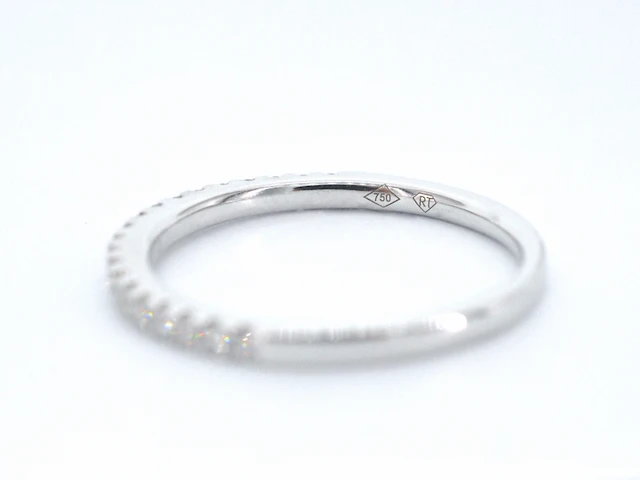 Witgouden rijring met briljant geslepen diamant - afbeelding 9 van  11