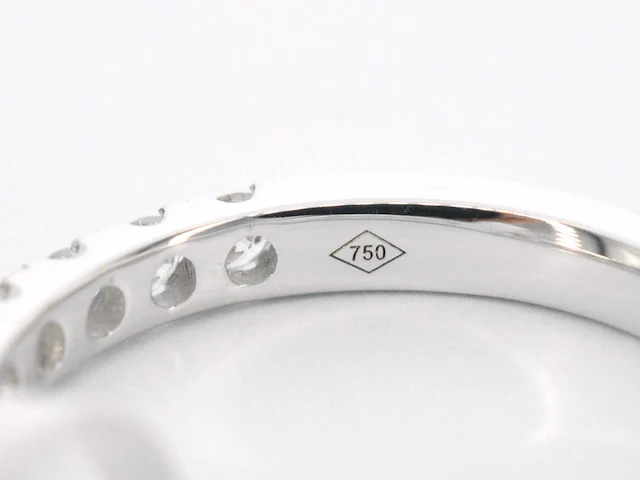 Witgouden rijring met diamanten - afbeelding 9 van  10
