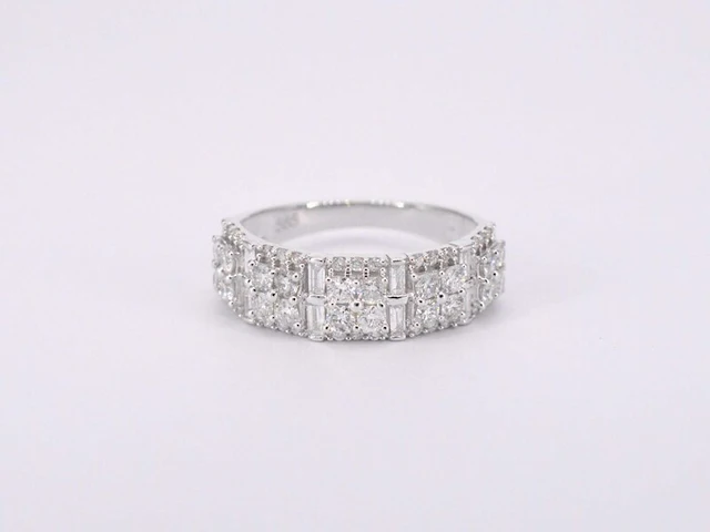 Witgouden rijring met diamanten - afbeelding 6 van  10