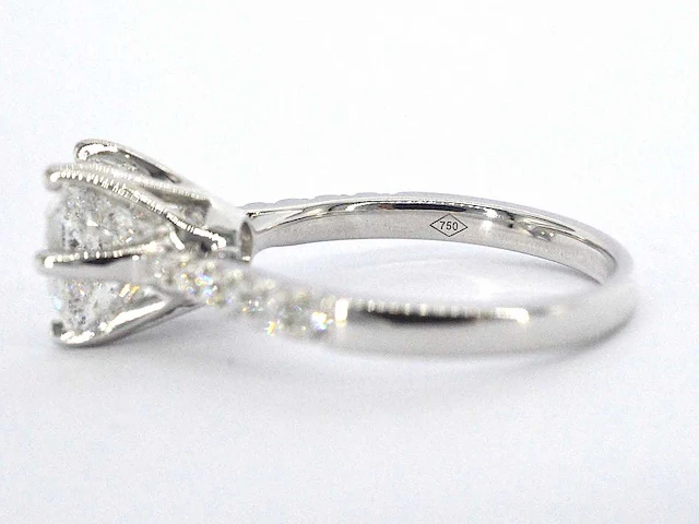 Witgouden ring briljant 3.00 ct - afbeelding 6 van  6