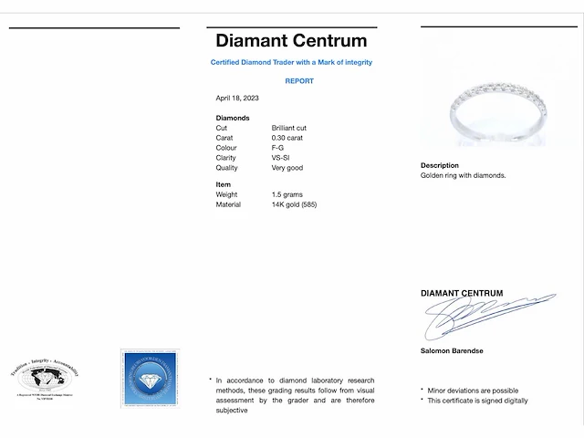 Witgouden ring diamant - afbeelding 3 van  6
