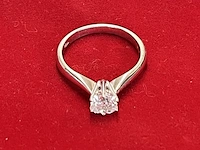Witgouden ring met allerhoogste kwaliteit brilant van 1.01 carat, gia gecertificeerd (d, zuiver) - afbeelding 5 van  8