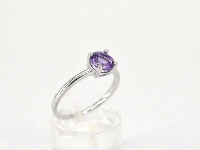Witgouden ring met amethist - afbeelding 5 van  7