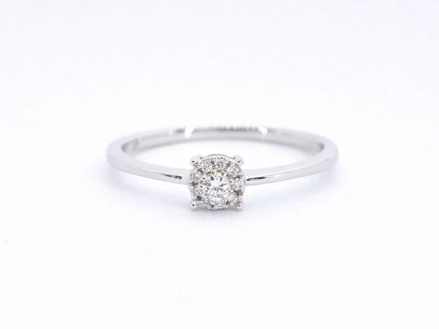 Witgouden ring met briljant geslepen diamant - afbeelding 9 van  11