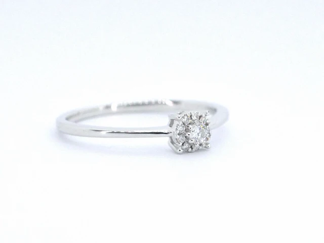 Witgouden ring met briljant geslepen diamant - afbeelding 10 van  11