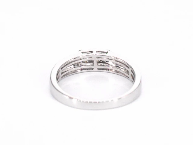 Witgouden ring met diamant en multicolour edelstenen - afbeelding 5 van  7