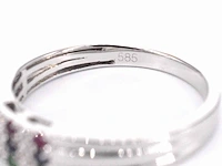 Witgouden ring met diamant en multicolour edelstenen - afbeelding 7 van  7
