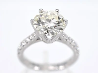 Witgouden ring met diamant met een briljant geslepen diamant van 2.50 carat - afbeelding 1 van  5