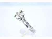 Witgouden ring met diamant met een briljant geslepen diamant van 2.50 carat - afbeelding 3 van  5