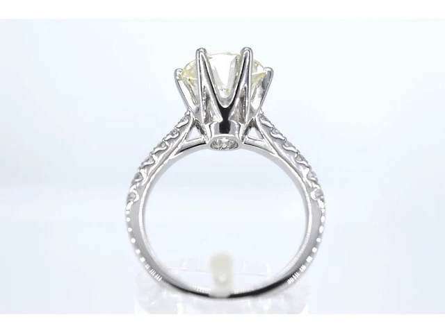 Witgouden ring met diamant met een briljant geslepen diamant van 2.50 carat - afbeelding 5 van  5