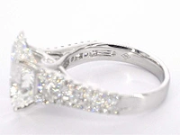 Witgouden ring met diamanten en een druppelvorm briljant geslepen diamant van 4.00 carat - afbeelding 2 van  10